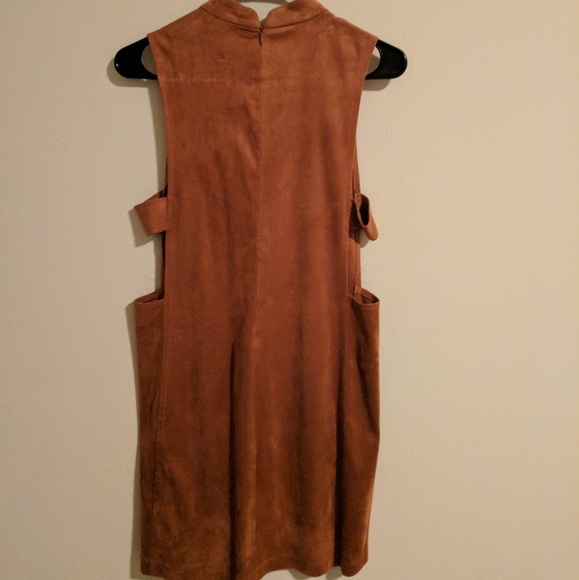 Suede Opened Side Mini Dress - Picture 3 of 5
